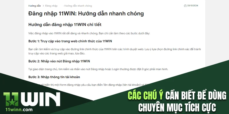 Các chú ý cần biết để dùng chuyên mục tích cực