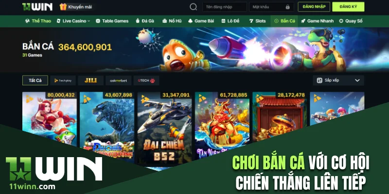 Chơi bắn cá với cơ hội chiến thắng liên tiếp