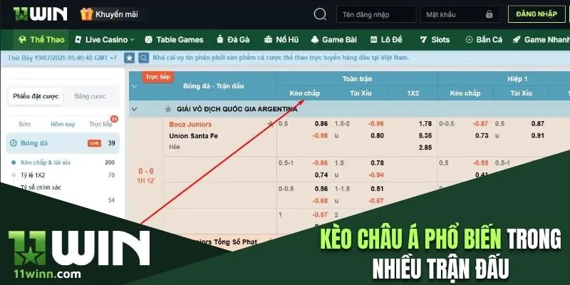 Kèo châu Á phổ biến trong hàng loạt trận bóng