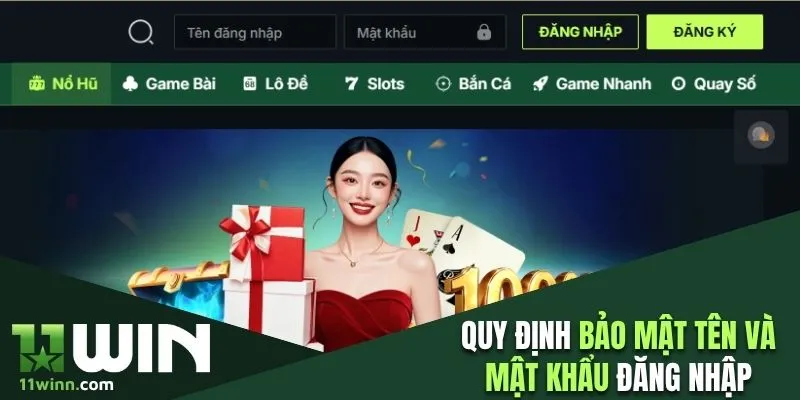 Quy định bảo mật tên và mật khẩu tài khoản hội viên