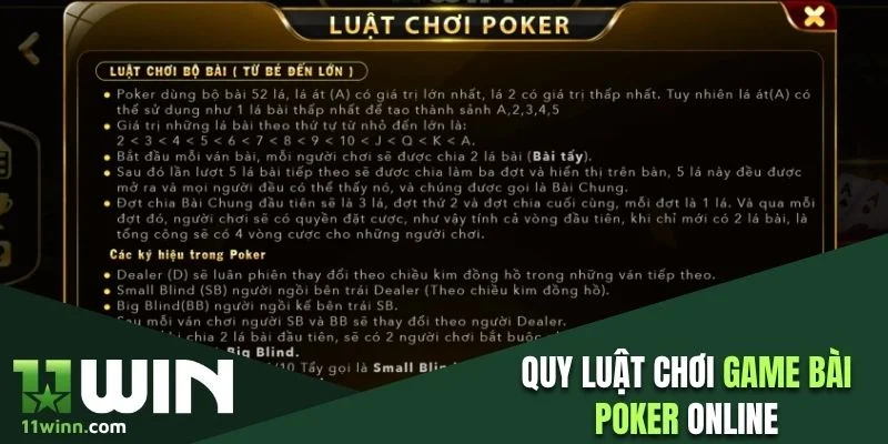Quy luật chơi game bài Poker online